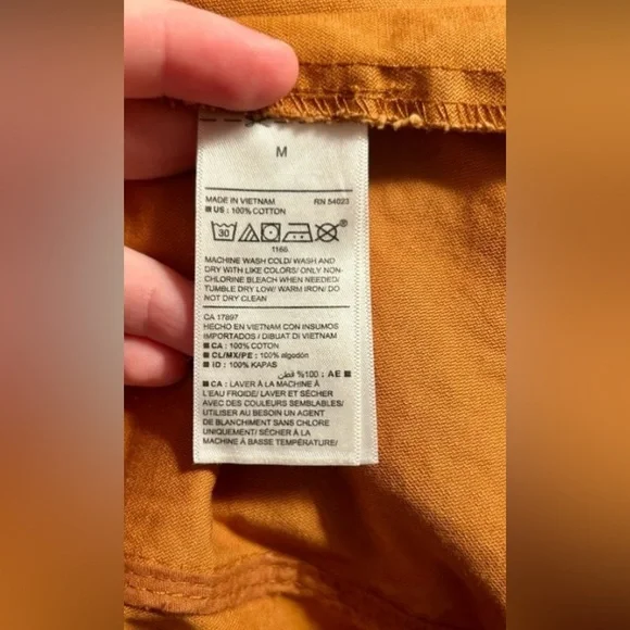 Old Navy Woman’s Orange Sz M 100% Cotton Utility Jacket W/ Waist Drawstring - Picture 16 of 16